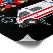 パトカー消防車の救急車の第一応答者 ポスター (角)