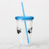 パトカー漫画イラストレーション アクリルタンブラー (左)