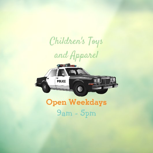 パトカー漫画イラストレーション ウィンドウサイン (シート3)