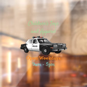 パトカー漫画イラストレーション ウィンドウサイン (シート2)