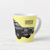 パトカー漫画イラストレーション カフェラテマグ (右アングル)