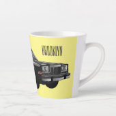 パトカー漫画イラストレーション カフェラテマグ (右)