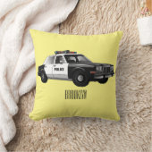 パトカー漫画イラストレーション クッション (ブランケット)