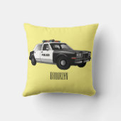 パトカー漫画イラストレーション クッション (裏面)