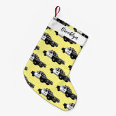 パトカー漫画イラストレーション スモールクリスマスストッキング (正面 (吊り時))