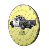 パトカー漫画イラストレーション ダーツボード (正面右)