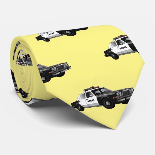 パトカー漫画イラストレーション ネクタイ (ロール)