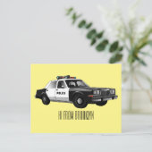 パトカー漫画イラストレーション ポストカード (スタンド正面)