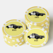 パトカー漫画イラストレーション ポーカーチップ (積み重ね)