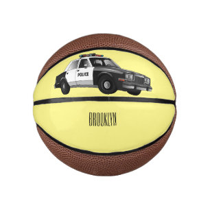 パトカー漫画イラストレーション ミニバスケットボール