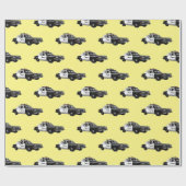 パトカー漫画イラストレーション ラッピングペーパー (フラット)