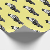 パトカー漫画イラストレーション ラッピングペーパー (角)