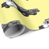 パトカー漫画イラストレーション ラッピングペーパー (ロールコーナー)