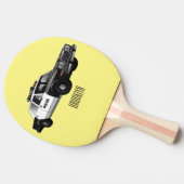 パトカー漫画イラストレーション 卓球ラケット (横)