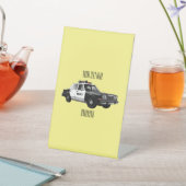 パトカー漫画イラストレーション 台座サイン (インサイチュ)