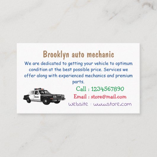 パトカー漫画イラストレーション 名刺 (正面)