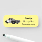 パトカー漫画イラストレーション 名札 (インサイチュ)