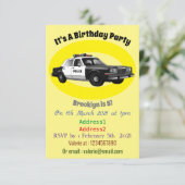 パトカー漫画イラストレーション 招待状 (スタンド正面)