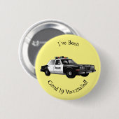 パトカー漫画イラストレーション 缶バッジ (正面&裏面)