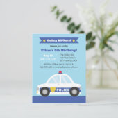 パトカー警察がテーマの誕生日パーティー 招待状 (スタンド正面)