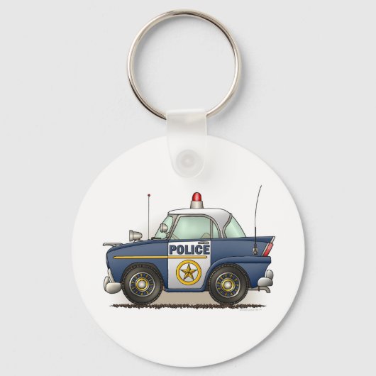 パトカー警察のクルシエ警官の車のキーチェーン キーホルダー (正面)