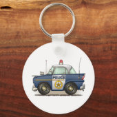 パトカー警察のクルシエ警官の車のキーチェーン キーホルダー (正面)