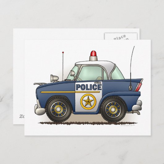 パトカー警察のクルシエ警官の車のポストカード ポストカード (正面/裏面)