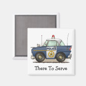 パトカー警察のクルシエ警官の車の正方形の磁石 マグネット (正面/裏面)