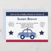 パトカー赤ちゃんシャワー招待状 招待状 (正面/裏面)