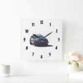 パトカー スクエア壁時計 (ホーム)