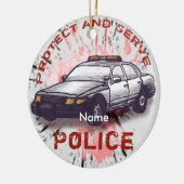 パトカー セラミックオーナメント (左)