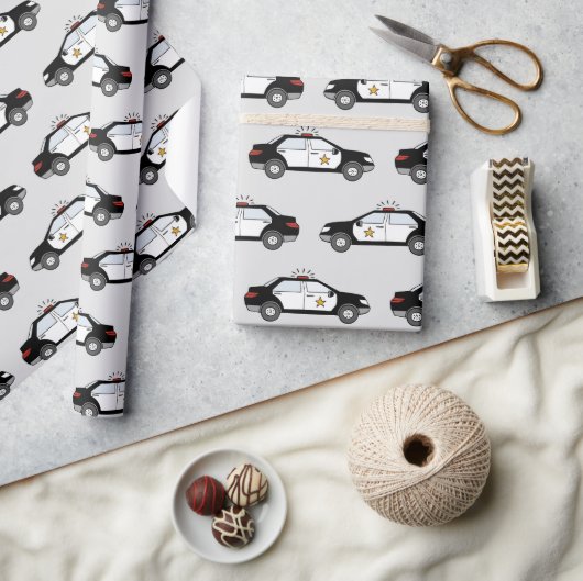 パトカー ラッピングペーパー (クラフト)