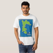 パトモスのギリシャ島地図 Tシャツ (正面フル)