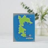 パトモス ギリシャ 島 地図 ポストカード (スタンド正面)