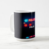 パトライト - 点滅する緊急夜間デザイン コーヒーマグカップ (正面左)