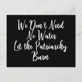 パトリアーキーに反対するユーモアのあるフェミニストの名言 女性のために ポストカード