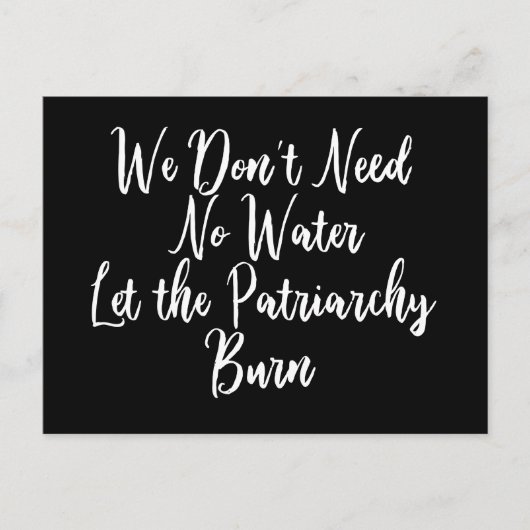 パトリアーキーに反対するユーモアのあるフェミニストの名言 女性のために ポストカード (正面)