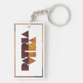 パトリア・イ・ビダ・ホワイト・ブラウン・フレーム キーホルダー (裏面)