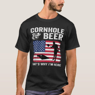 パトリオおもしろいティのMens Cornhole And Beer Usa国旗 Tシャツ