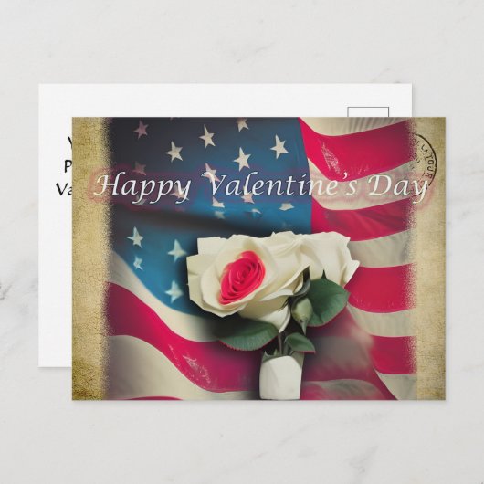 パトリオッツホワイトローズのバレンタインデーはがき シーズンポストカード (正面/裏面)