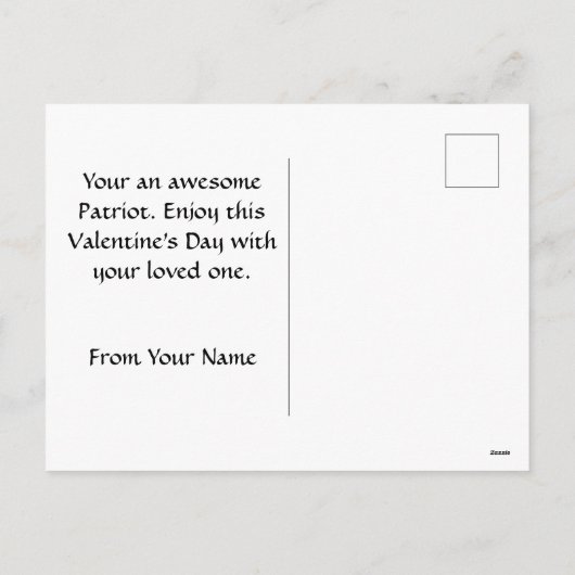 パトリオッツホワイトローズのバレンタインデーはがき シーズンポストカード (裏面)