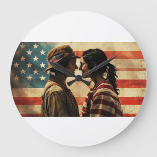 パトリオットの時計：アメリカのプライドaへの献上品 ラージ壁時計