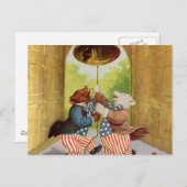 パトリオットはリングや輪リバティベルを支える ポストカード (正面/裏面)