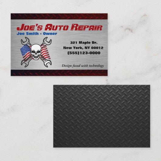 パトリオットスカル自動車自動整備士修理サービス 名刺 (正面/裏面)