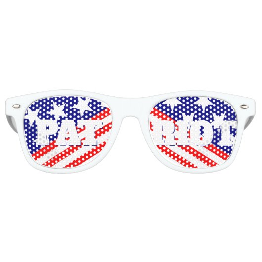 パトリオットスターとストライプ米国国旗 レトロサングラス (正面)