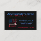 パトリオットツールフラッグ車の自動整備士修復サービス 名刺 (正面)