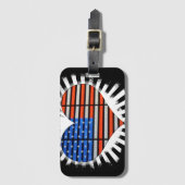 パトリオットハートアメリカ国旗の荷物タグ ラゲッジタグ (正面縦)
