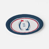 パトリオットブルー/レッド/ホワイトサッカー7"紙プレート ペーパープレート (アングル)