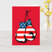 パトリオットボクサーボクシング手袋誕生日カード カード (黄色い花)