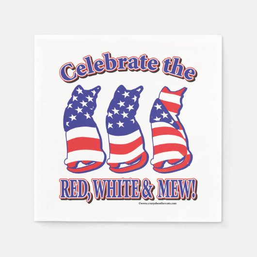 パトリオット猫 スタンダードカクテルナプキン (正面)